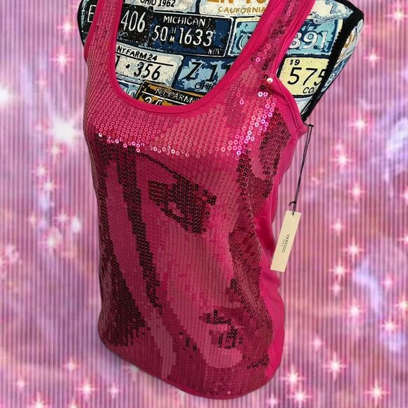 VINTAGE Y2K VERTIGO PARIS Pink Sequin Clubbing Dress - Picture 1 of 6